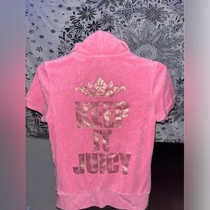 Y2K Juicy Couture KEEP IT JUICY Terry Cloth Shirt size small